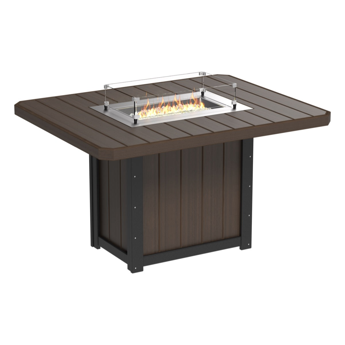 Lumin 62&quot; Outdoor Rectangular Fire Table Bar Height by LuxCraft