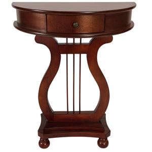 Cherry Wood Classic Accents Entryway Console Half Moon Harp Table