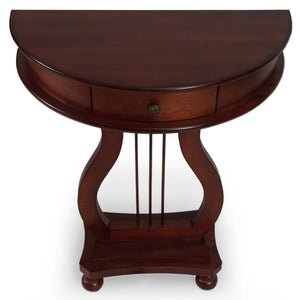 Cherry Wood Classic Accents Entryway Console Half Moon Harp Table