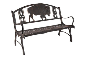 Outdoor Bison Bench