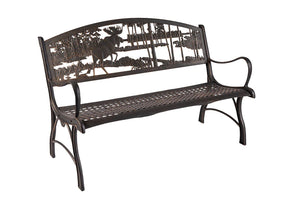 Outdoor Moose and Bear Bench