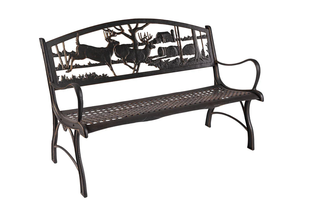 Outdoor Running Whitetails Bench