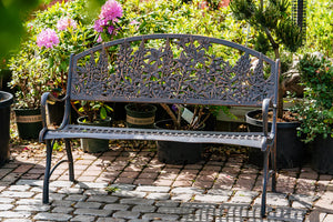 Outdoor Wildflower Bench
