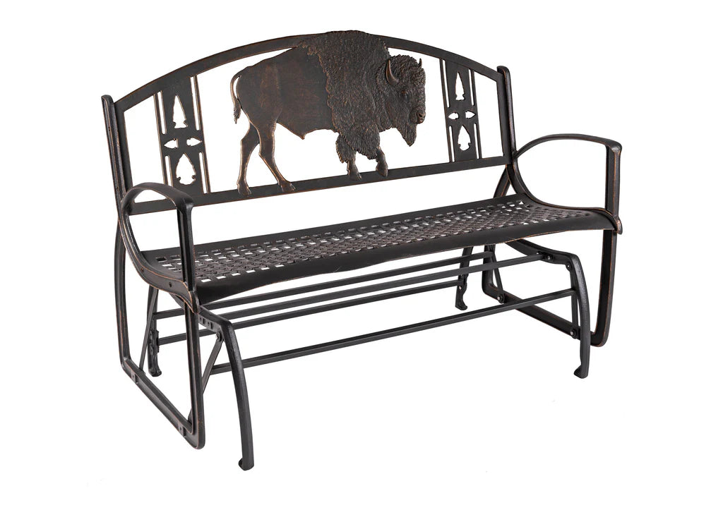 Outdoor Bison Glider Bench