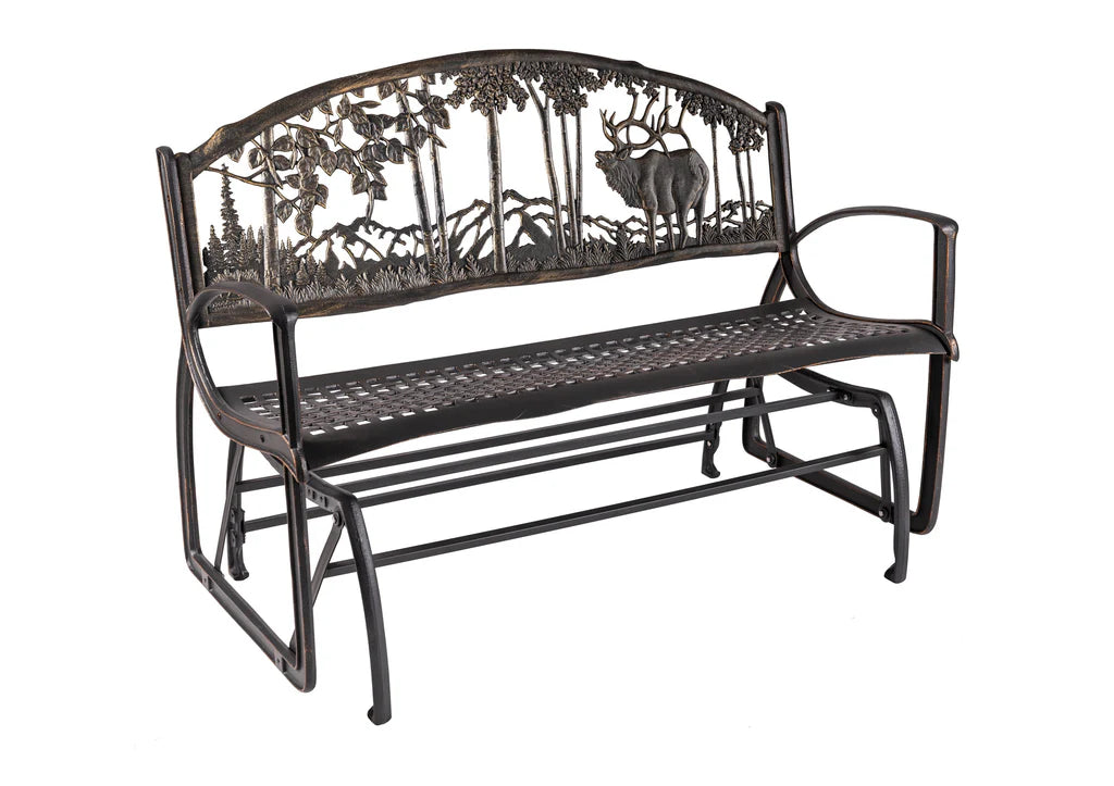 Outdoor Elk Glider Bench