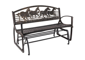 Outdoor Running Horse Glider Bench