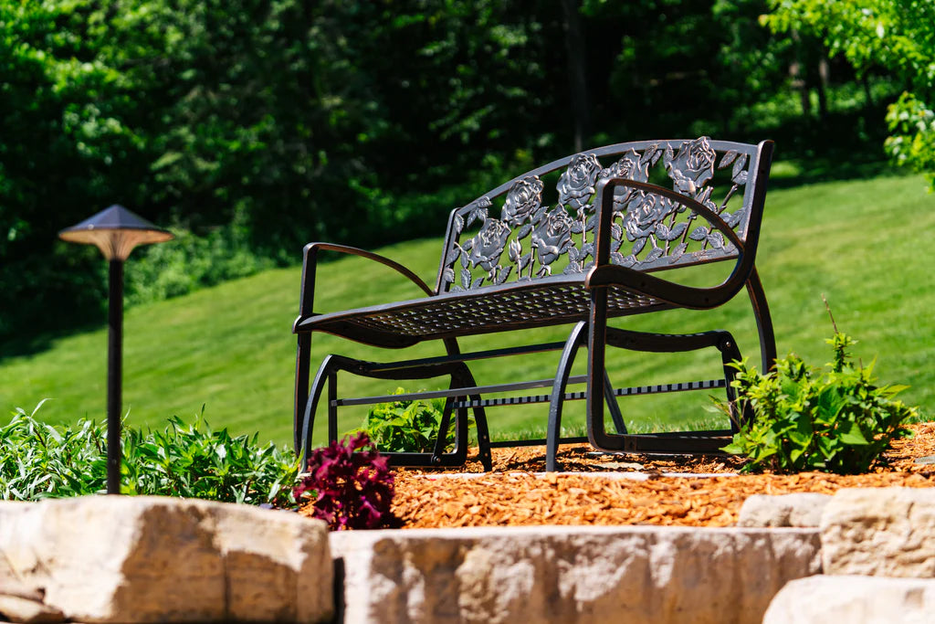 Outdoor Rose Glider Bench