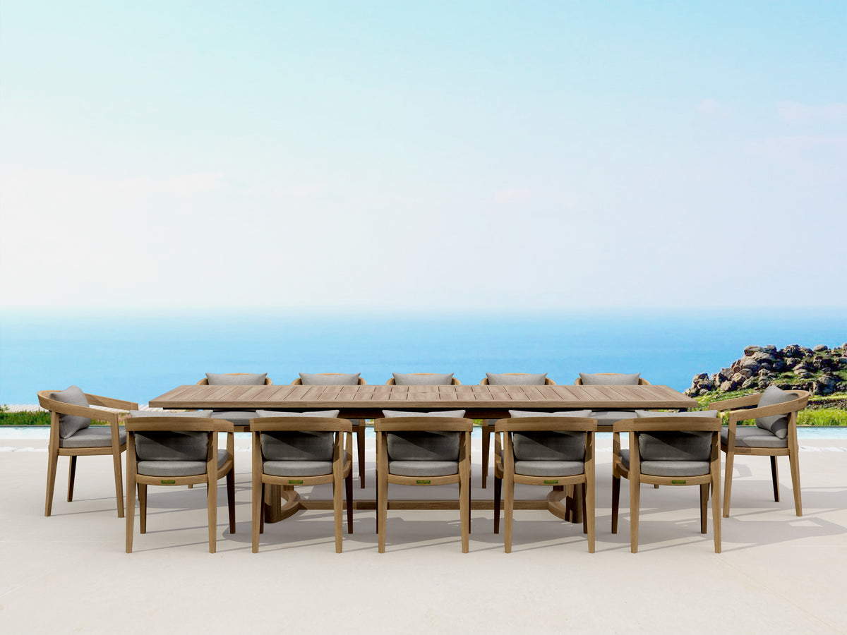 SET-367 13-pc Toscana Extension Dining Table Set