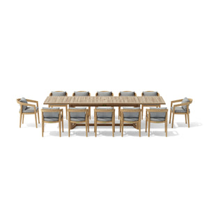 SET-367 13-pc Toscana Extension Dining Table Set