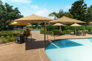 Shadowspec Unity™ Uno - Single Large Umbrella – Square or Octagon - The Charming Bench Company- Shadowspec Unity™ Duo - Two Large Umbrellas – Square or Octagon - The Charming Bench Company-Shadowspec Unity™ Quattro- Four Large Umbrellas – Square / Shadowspec Unity™ Trio - Three Large Umbrellas – Square-Single Large Umbrella