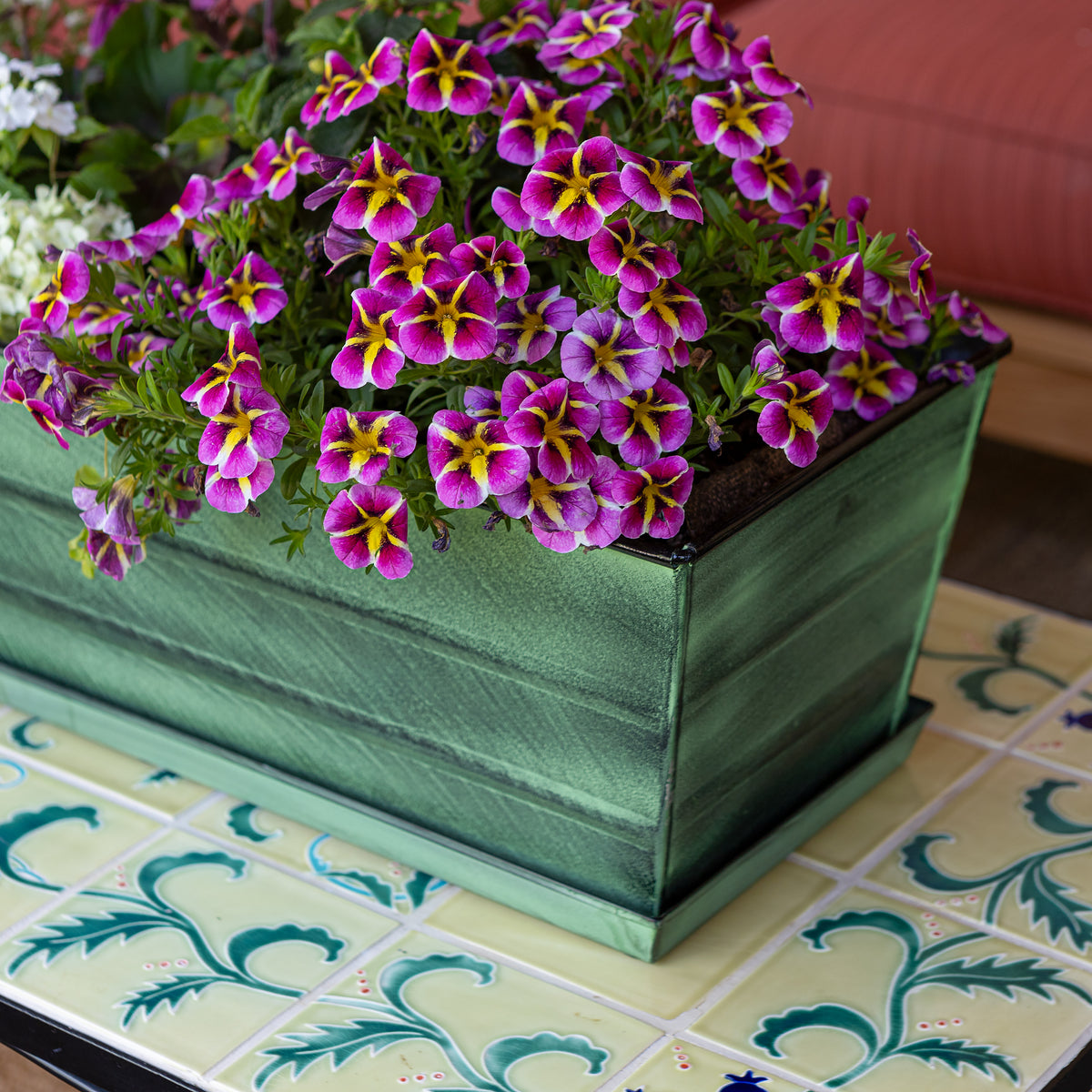 Medium Green Flower Box Tray Kit by Achla Design