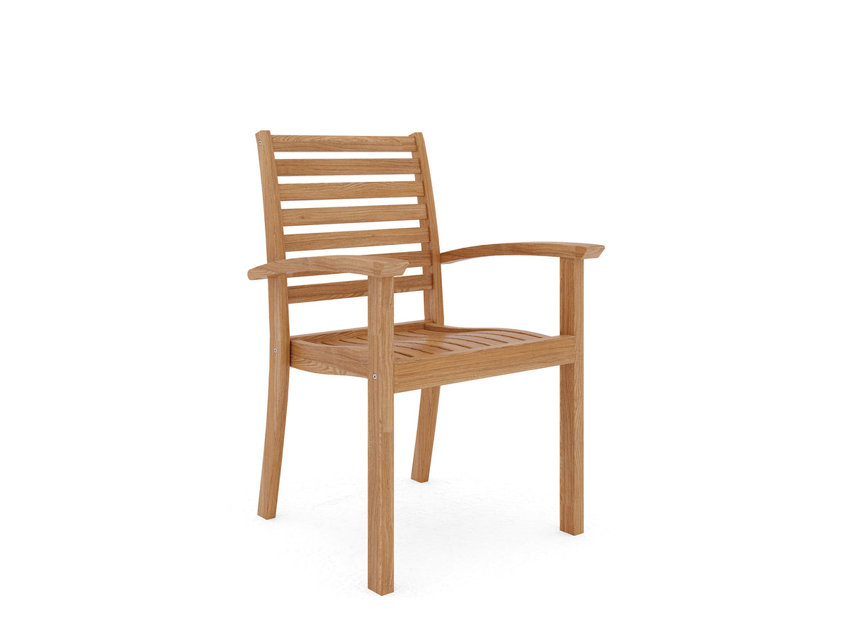 Ambre Teak Outdoor Dining Stacking Armchair (Set of 4) Outdoor Chair