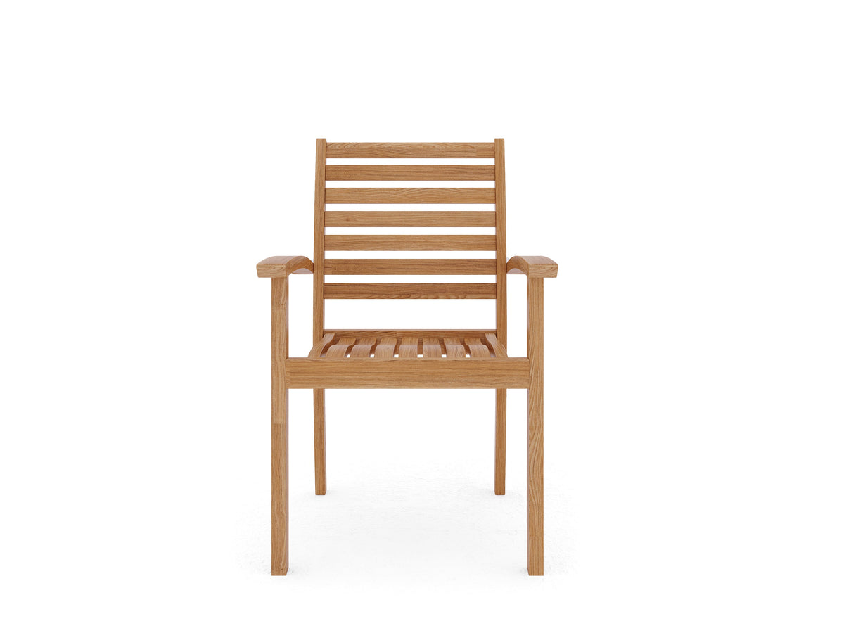 Ambre Teak Outdoor Dining Stacking Armchair (Set of 4) Outdoor Chair