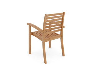 Ambre Teak Outdoor Dining Stacking Armchair (Set of 4) Outdoor Chair