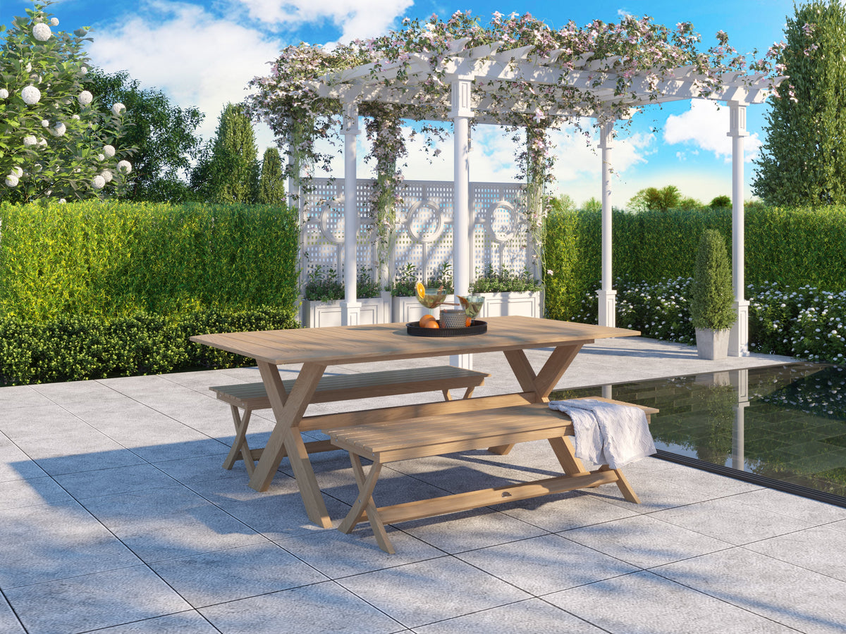 Aude Rectangular Teak Outdoor Dining Table Outdoor Table