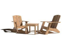 Aurele 3-Piece Teak Outdoor Adirondack Lounge Set Outdoor Lounge Set