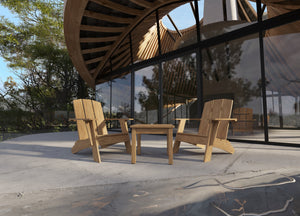 Aurele 3-Piece Teak Outdoor Adirondack Lounge Set Outdoor Lounge Set