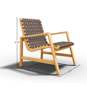 Axelle Teak Outdoor Woven Chat Armchair Outdoor Chair