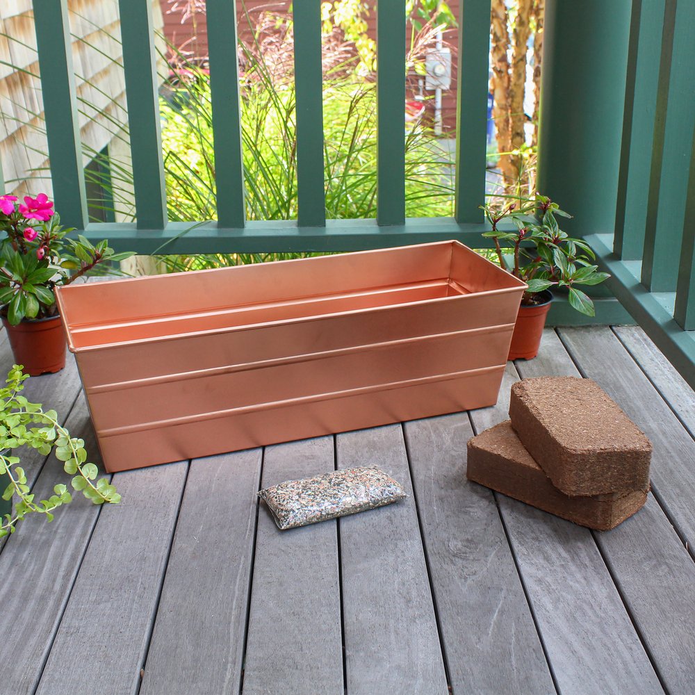 Bloom Box Garden Growing Kit, Medium Copper Flower Box Brackets