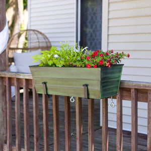 Bloom Box Garden Growing Kit, Medium Green with Clamp-On Brackets Flower Box Brackets