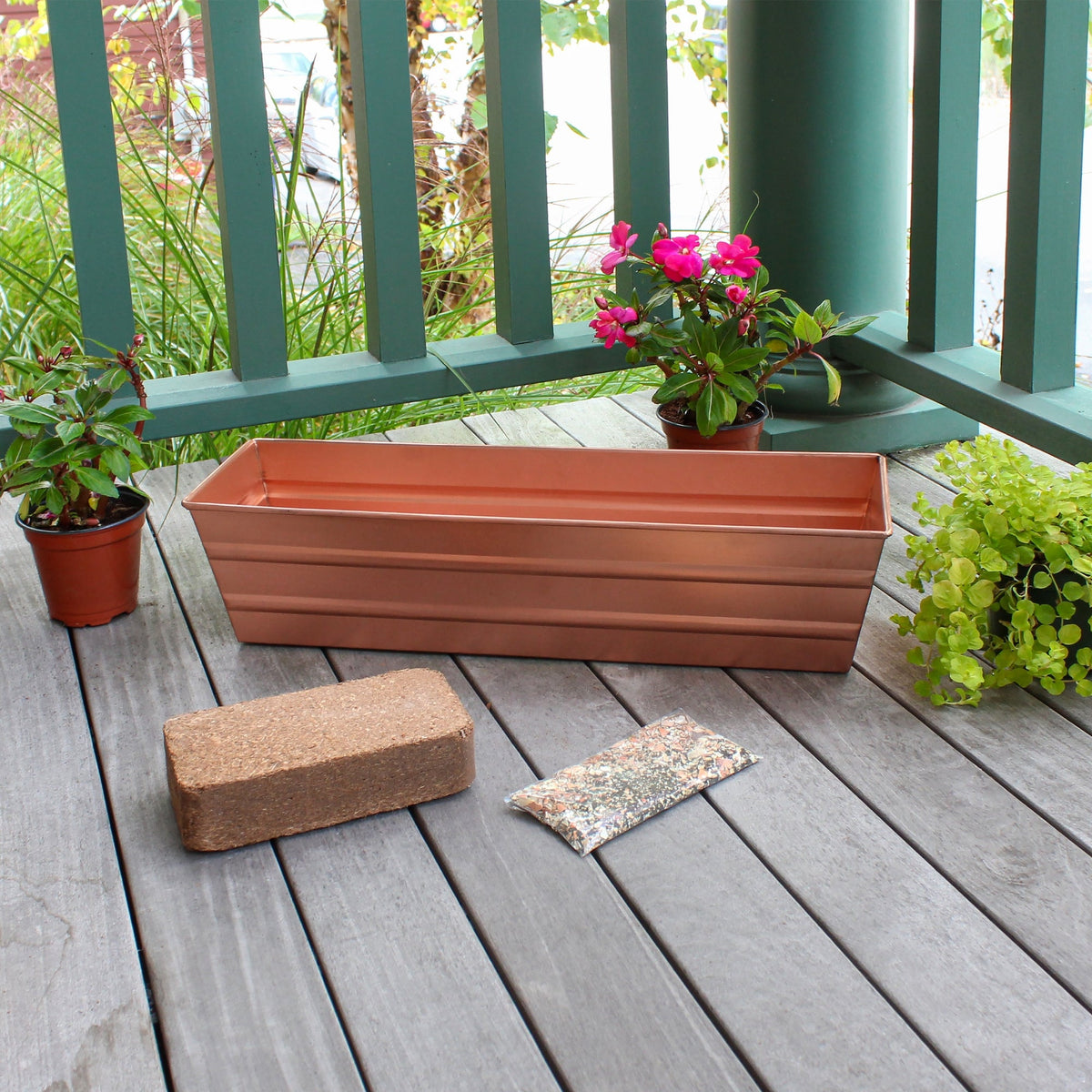 Bloom Box Garden Growing Kit, Small Copper by Achla Designs Flower Box Brackets