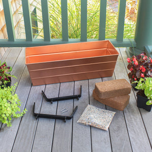 Bloom Box Garden Growing Kit with Brackets for 2 x 6 Railings Flower Box Brackets