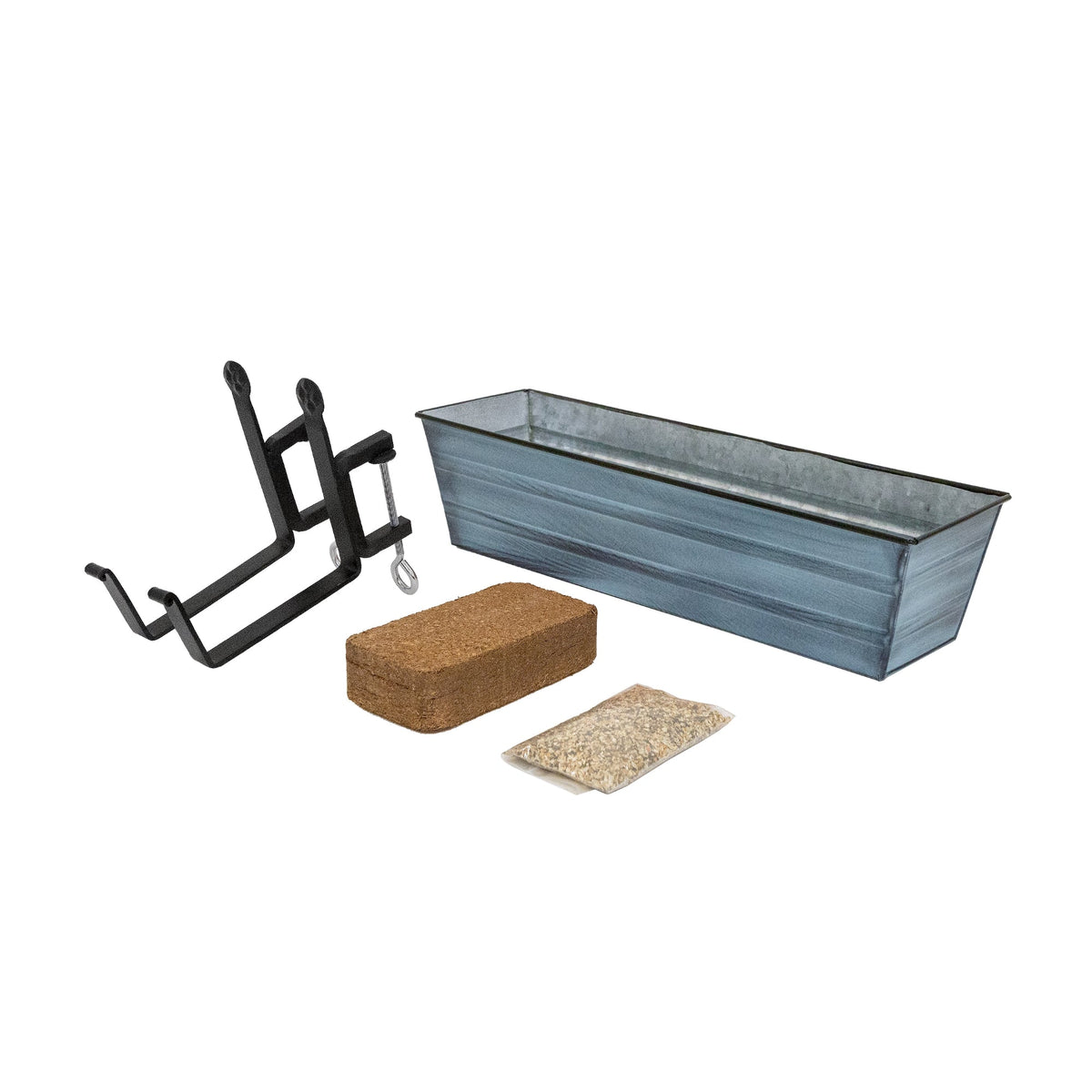 Bloom Box Garden Growing Kit with Clamp-On Brackets Flower Box Brackets