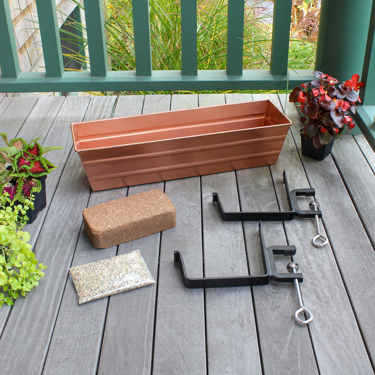 Bloom Box Garden Growing Kit with Clamp-On Brackets Flower Box Brackets