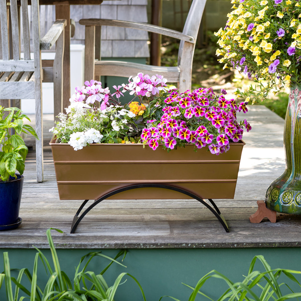 Bloom Box Garden Growing Kit with Odette Stand Flower Box Brackets