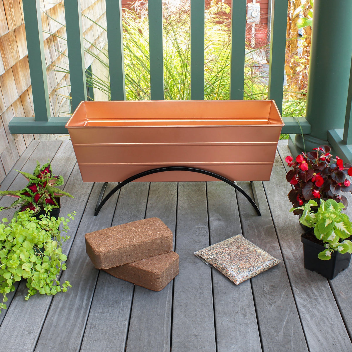 Bloom Box Garden Growing Kit with Odette Stand Flower Box Brackets