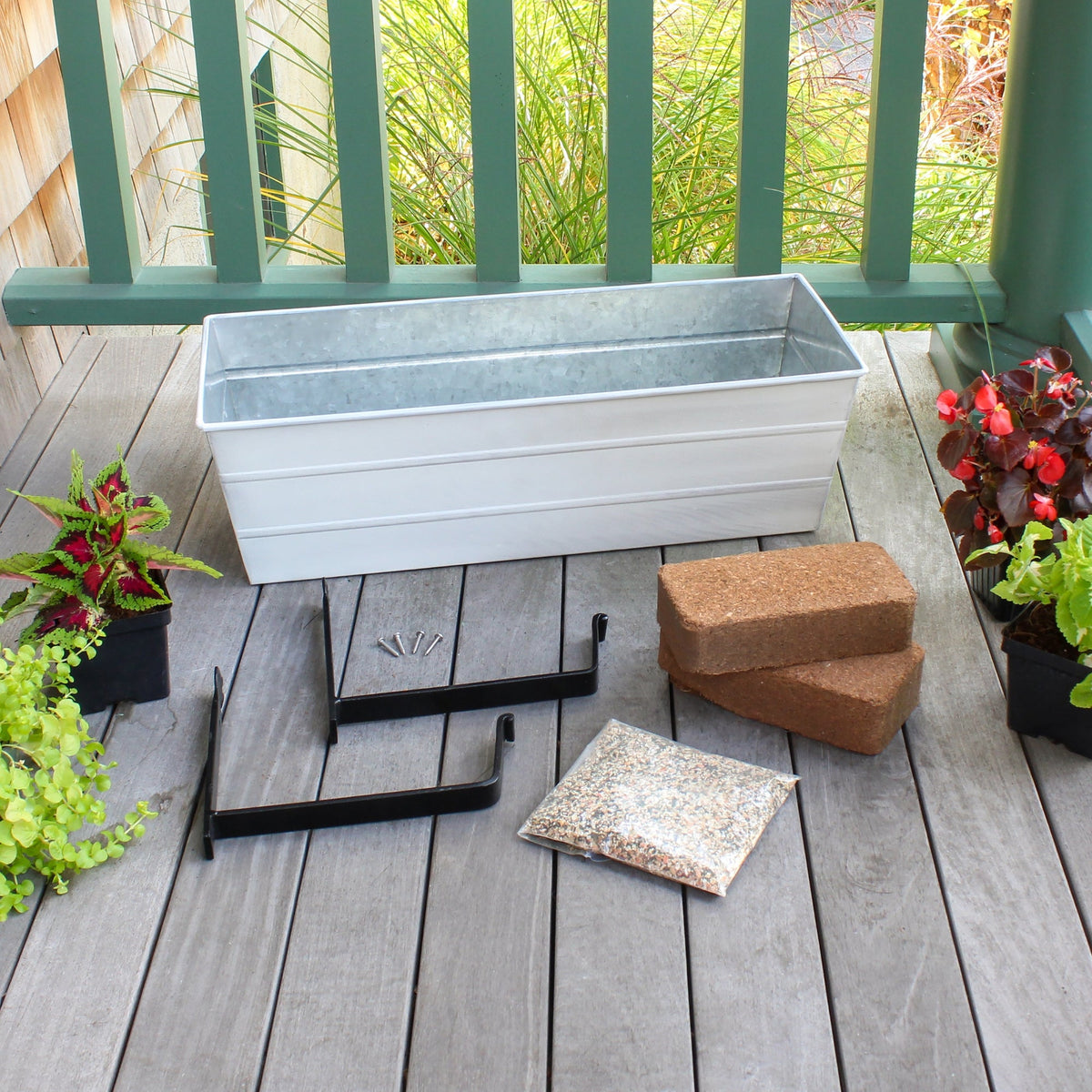 Bloom Box Garden Growing Kit with Wall Brackets Flower Box Brackets