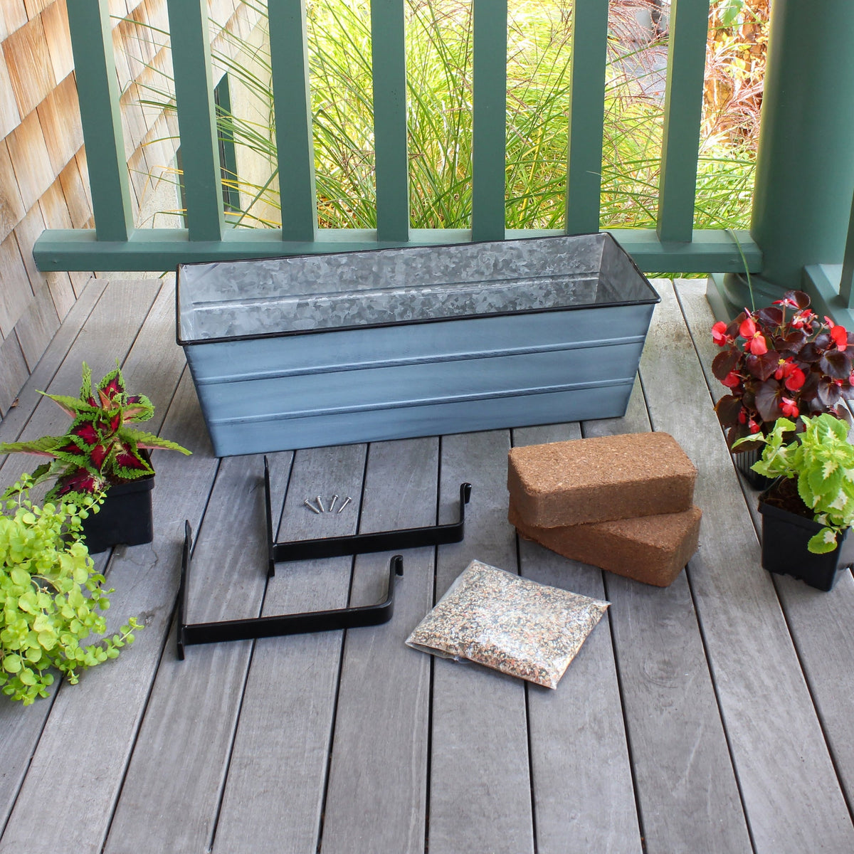 Bloom Box Garden Growing Kit with Wall Brackets Flower Box Brackets