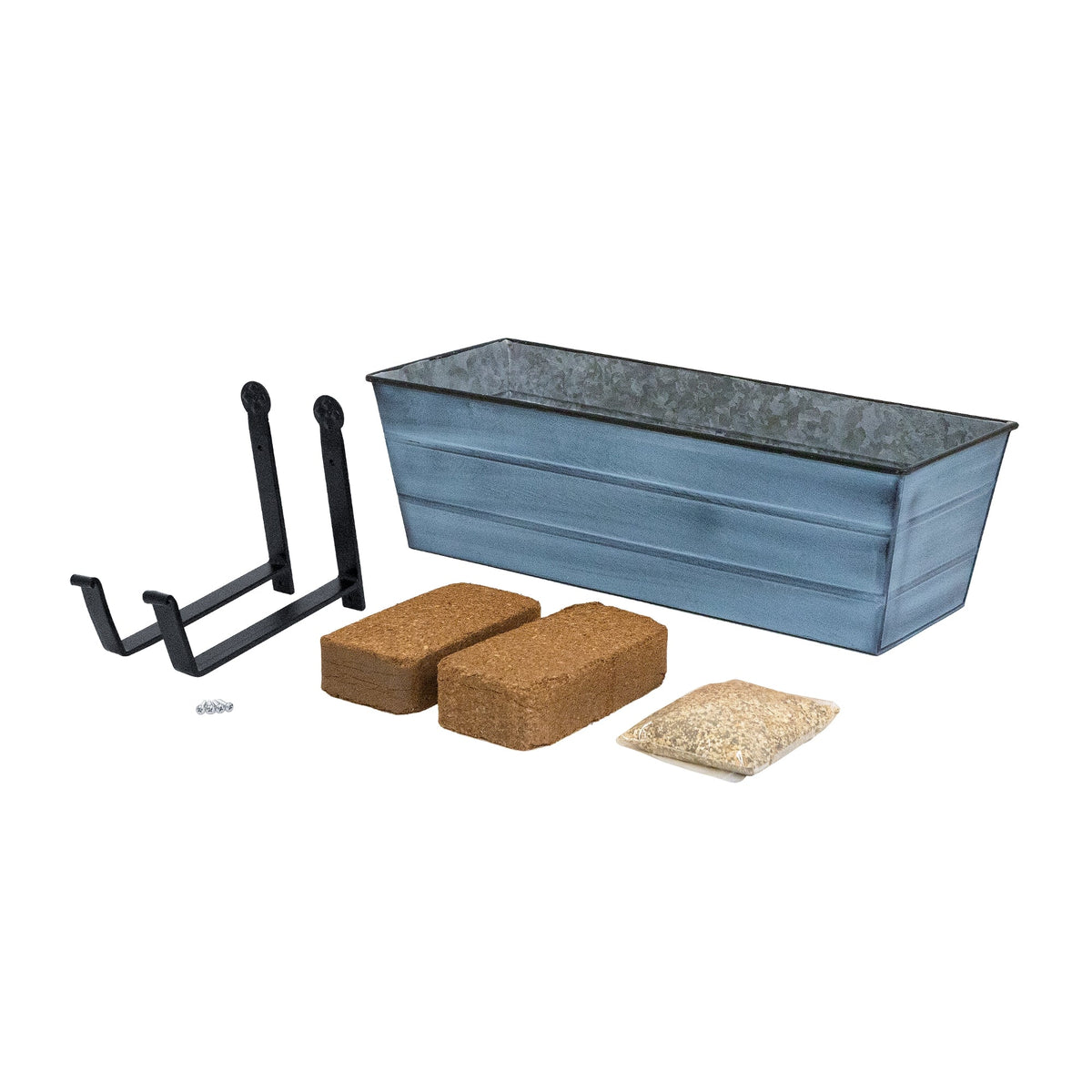 Bloom Box Garden Growing Kit with Wall Brackets Flower Box Brackets