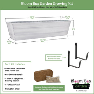 Bloom Box Garden Growing Kit with Wall Brackets Flower Box Brackets