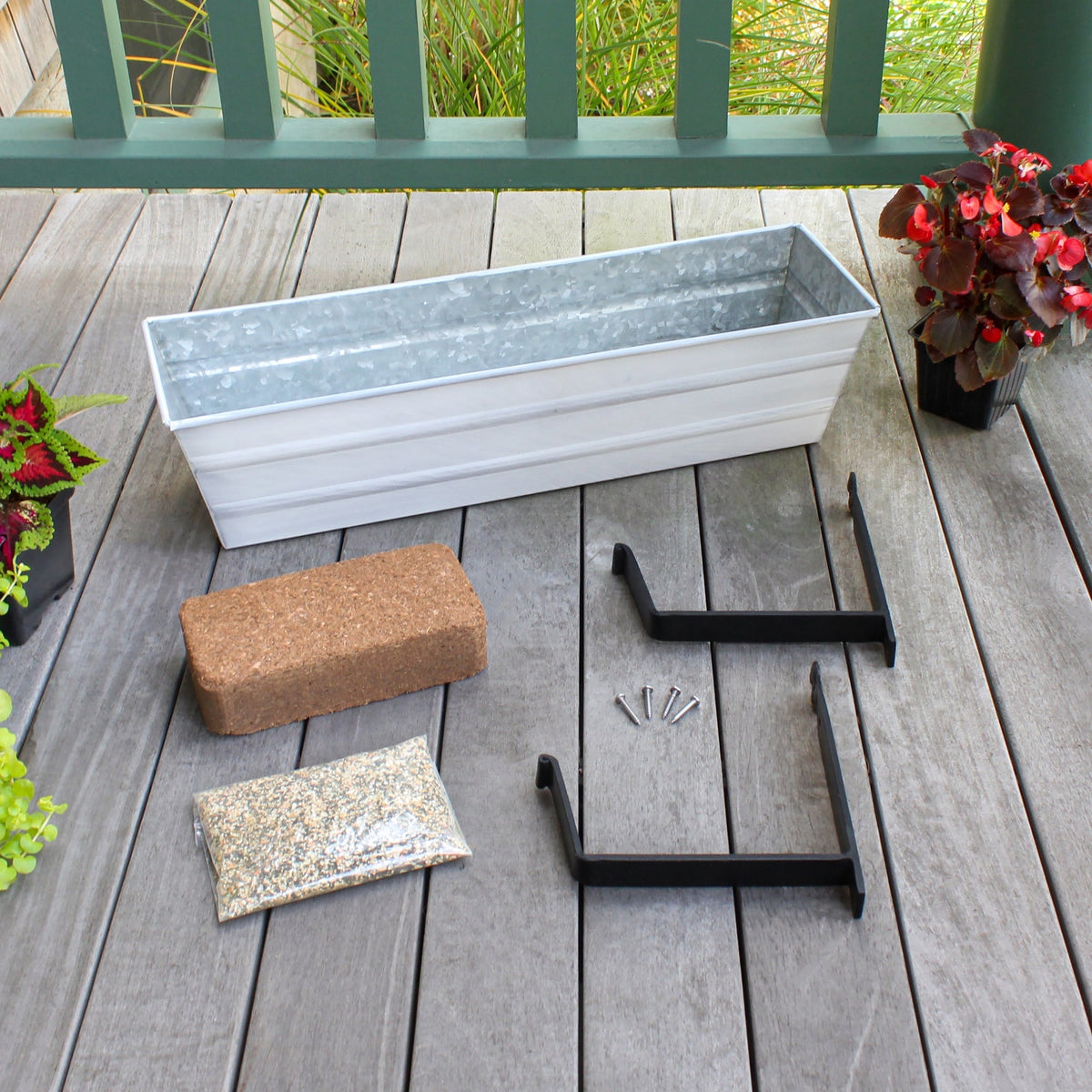 Bloom Box Garden Growing Kit with Wall Brackets Flower Box Brackets