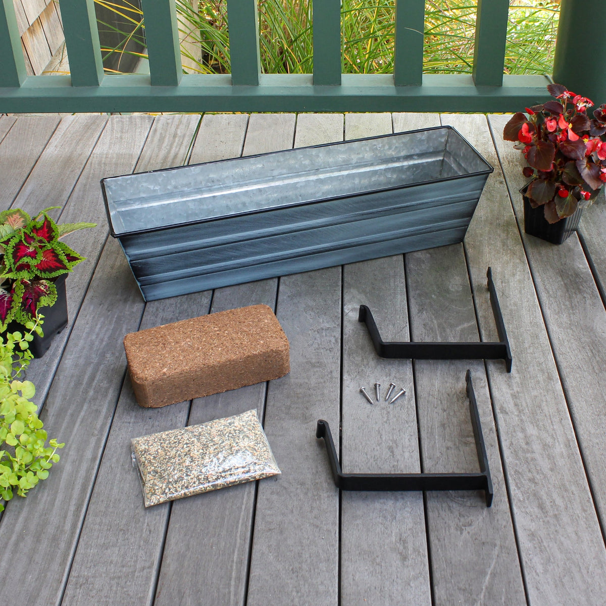 Bloom Box Garden Growing Kit with Wall Brackets Flower Box Brackets