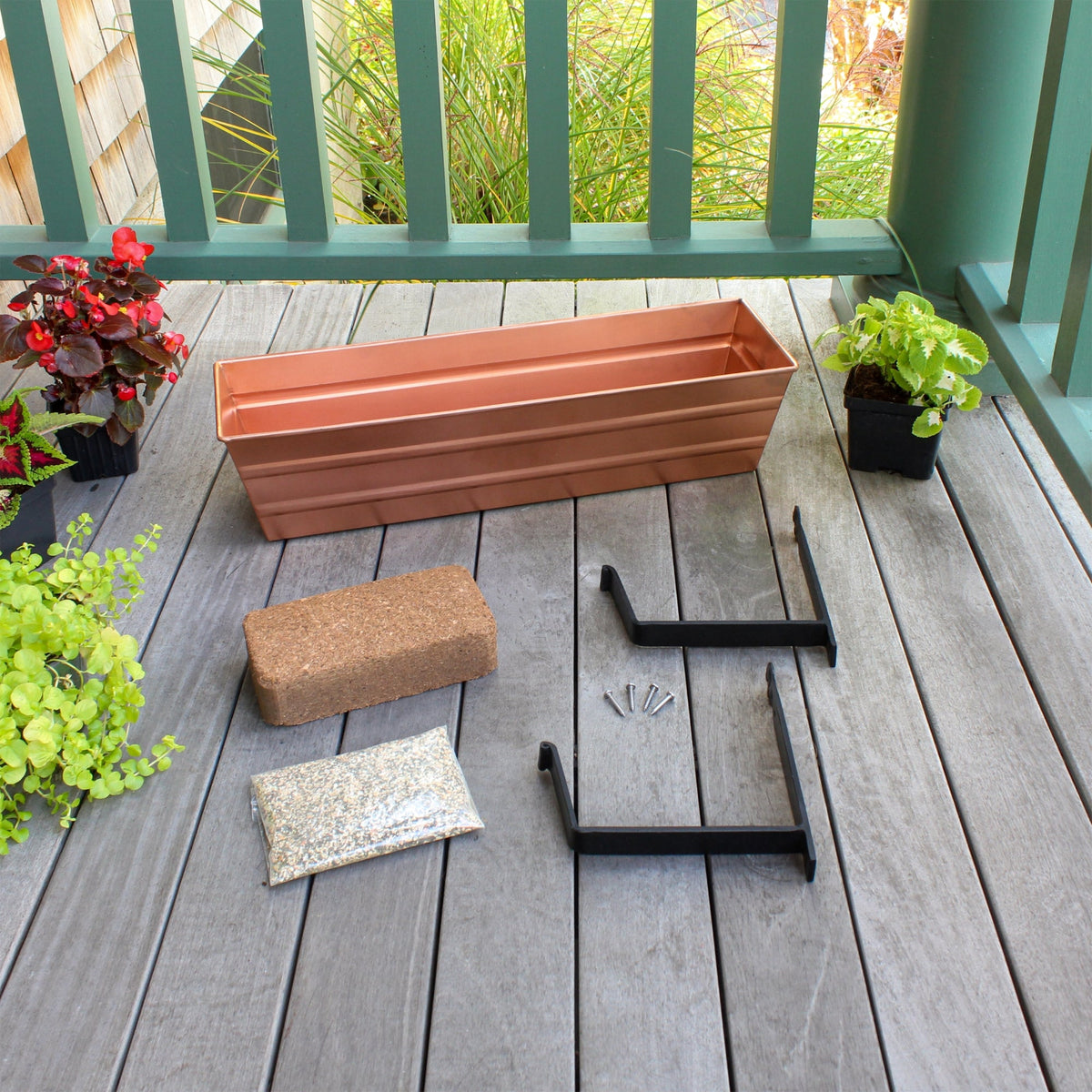 Bloom Box Garden Growing Kit with Wall Brackets Flower Box Brackets