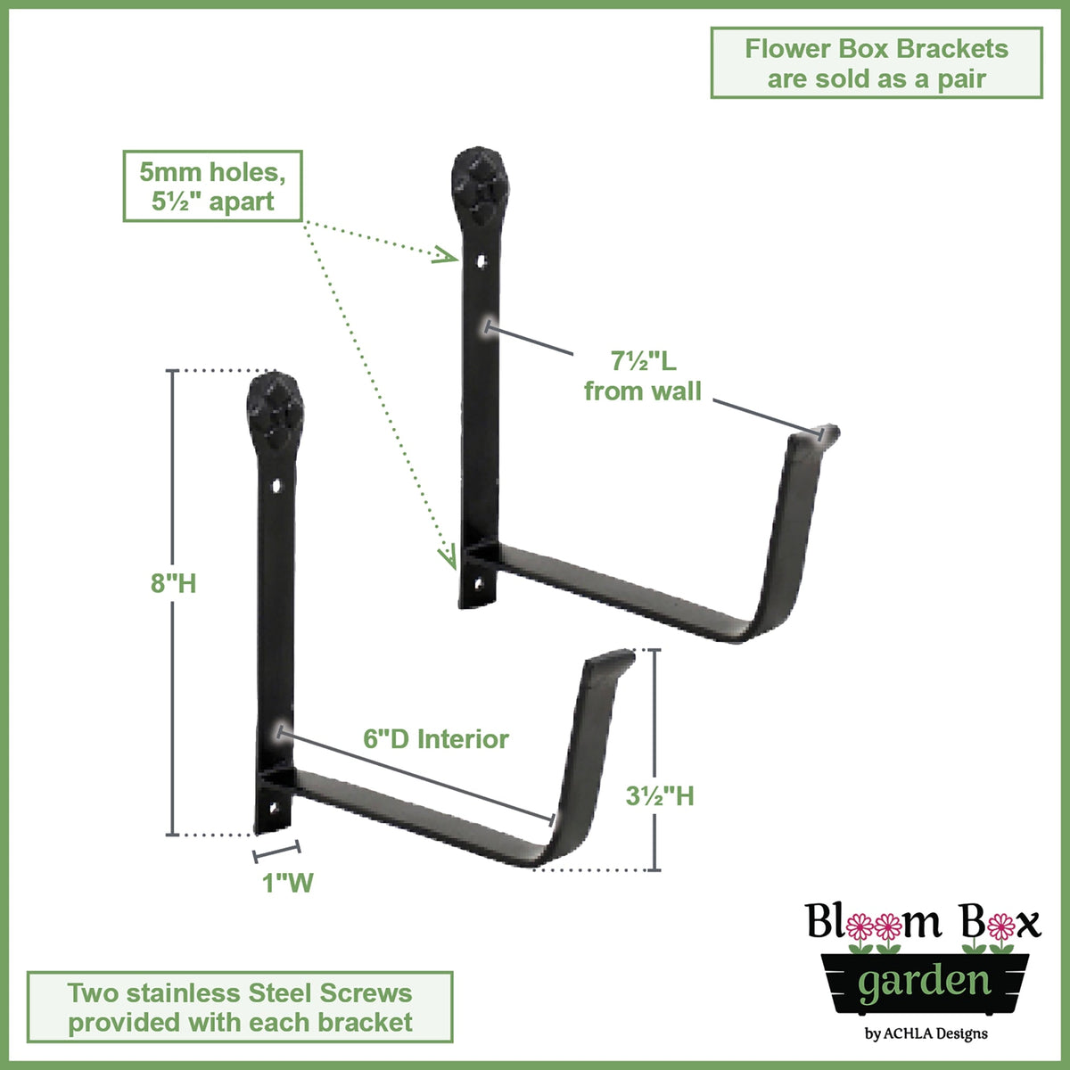 Bloom Box Garden Growing Kit with Wall Brackets Flower Box Brackets