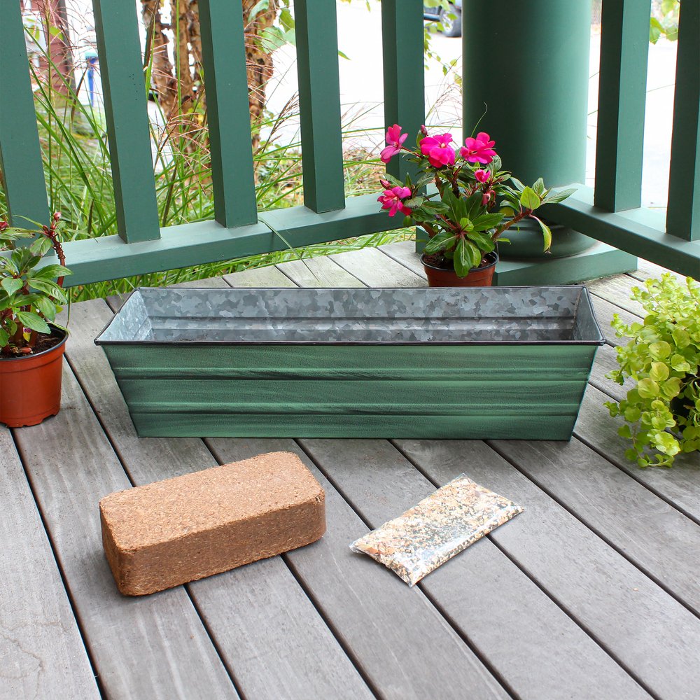Bloom Box Garden Growing Kits – Small Size with Multiple Mounting Options Flower Box Brackets