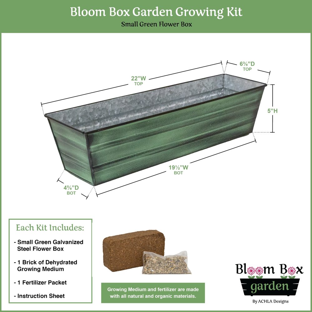 Bloom Box Garden Growing Kits – Small Size with Multiple Mounting Options Flower Box Brackets