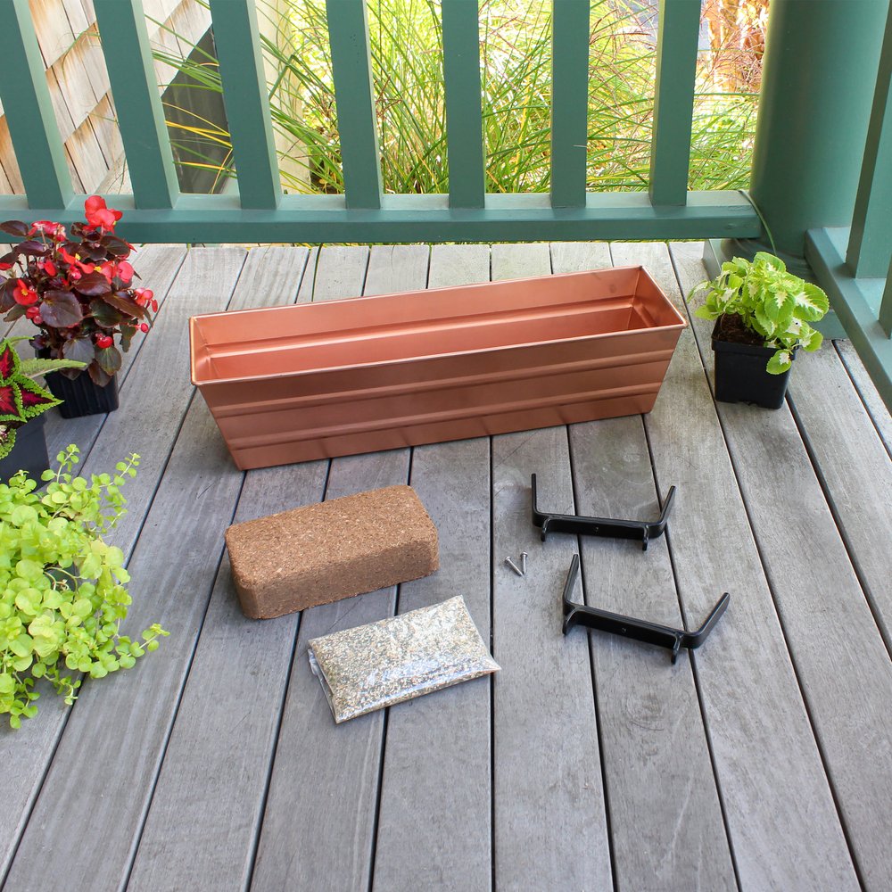 Bloom Box Garden Growing Kits – Small Size with Multiple Mounting Options Flower Box Brackets