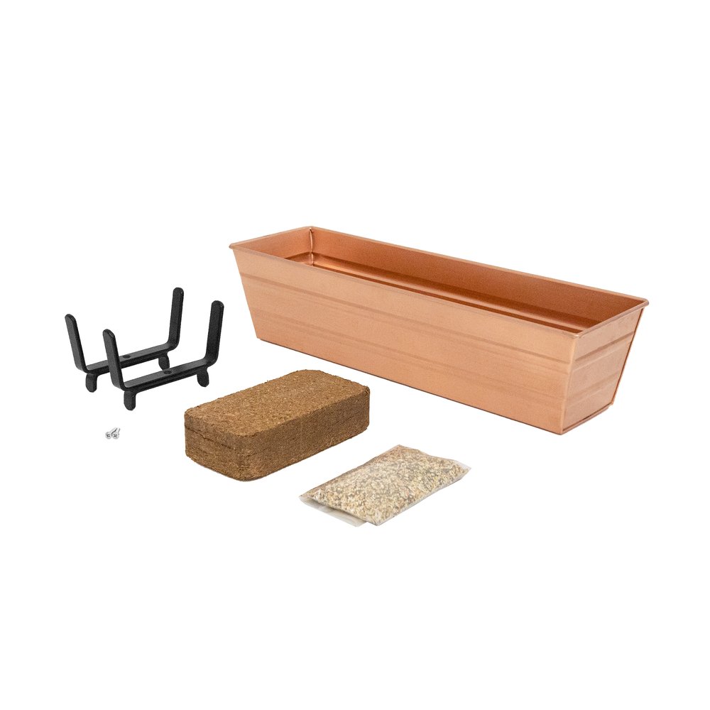 Bloom Box Garden Growing Kits – Small Size with Multiple Mounting Options Flower Box Brackets