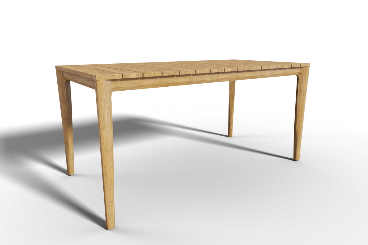 Cateline 63-inch Rectangular Teak Outdoor Dining Table with Umbrella Hole Outdoor Table