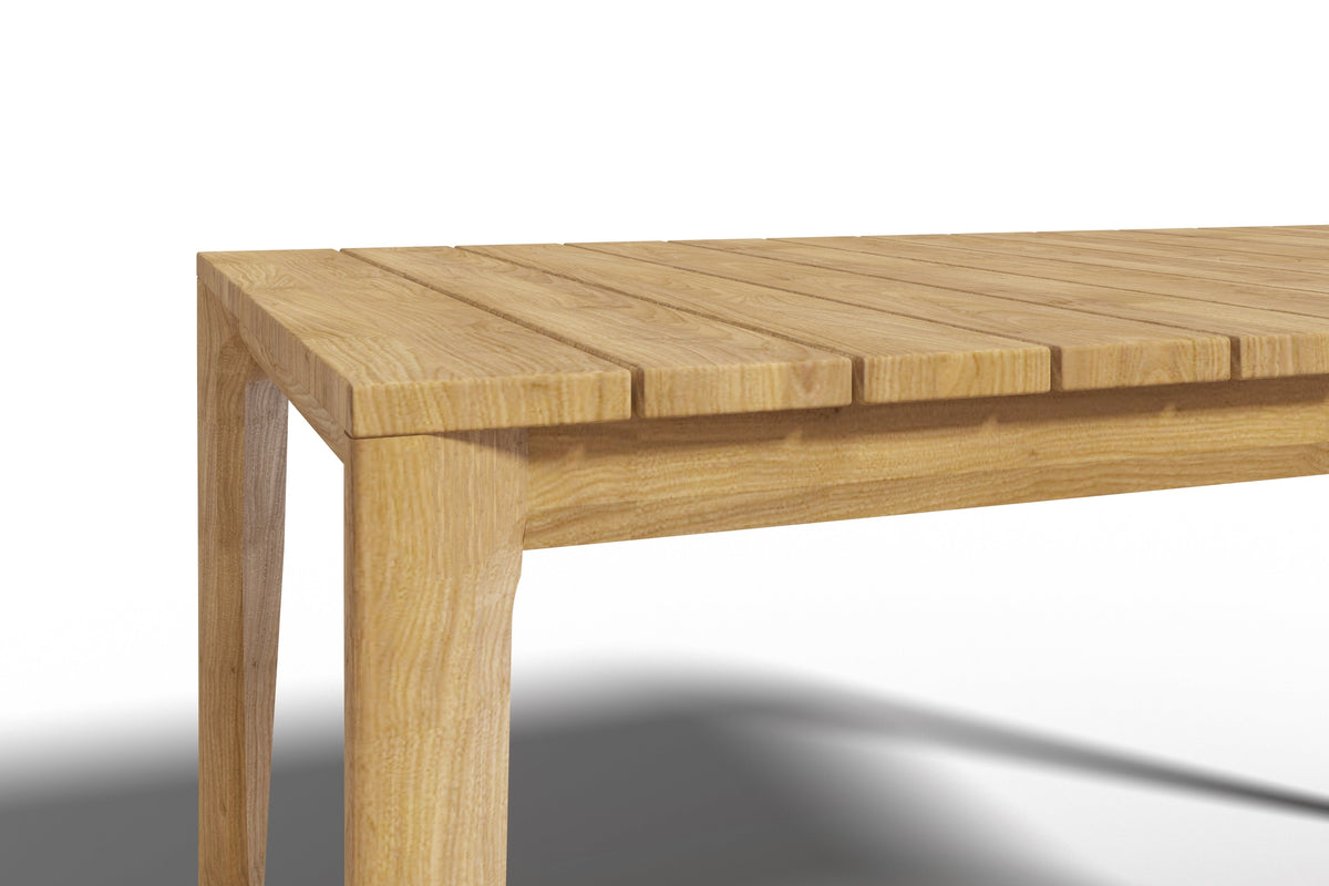 Cateline 63-inch Rectangular Teak Outdoor Dining Table with Umbrella Hole Outdoor Table