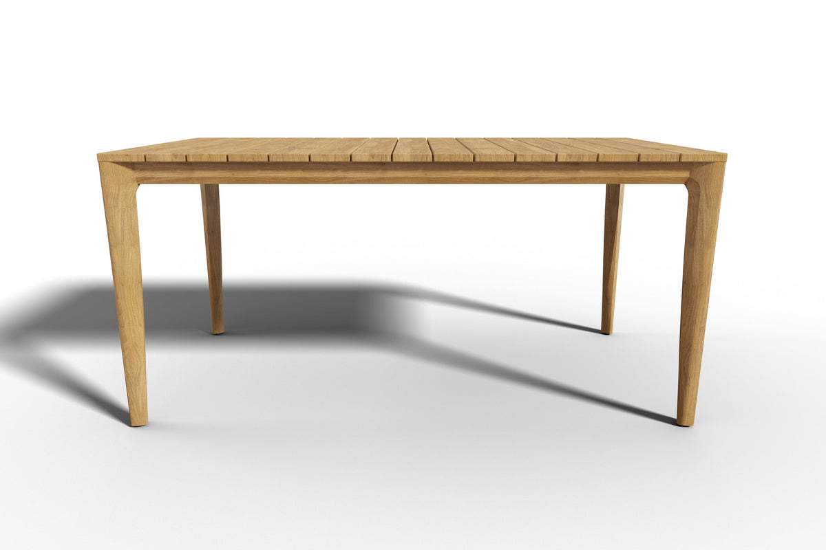 Cateline 63-inch Rectangular Teak Outdoor Dining Table with Umbrella Hole Outdoor Table
