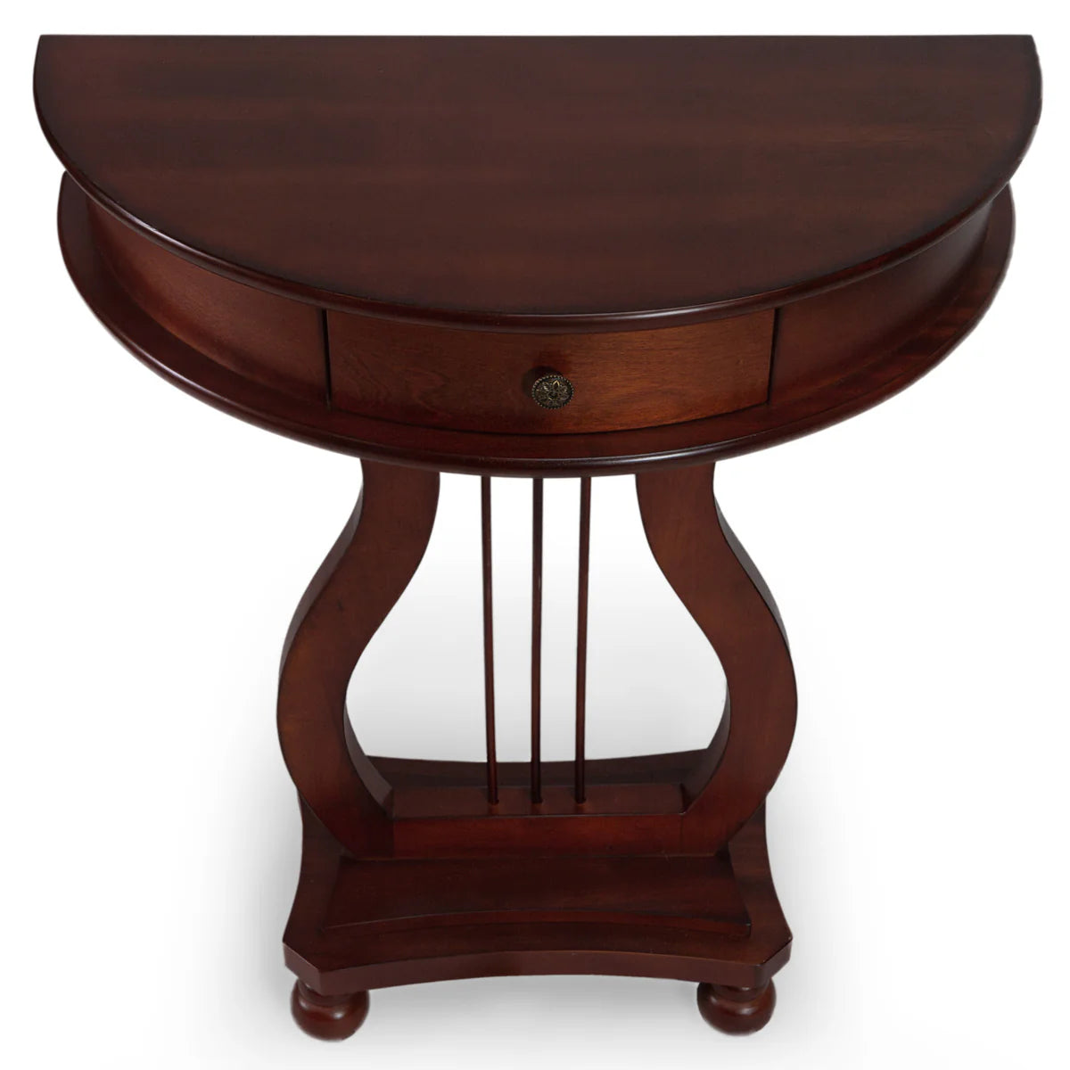 Cherry Wood Classic Accents Entryway Console Half Moon Harp Table Storage Benches