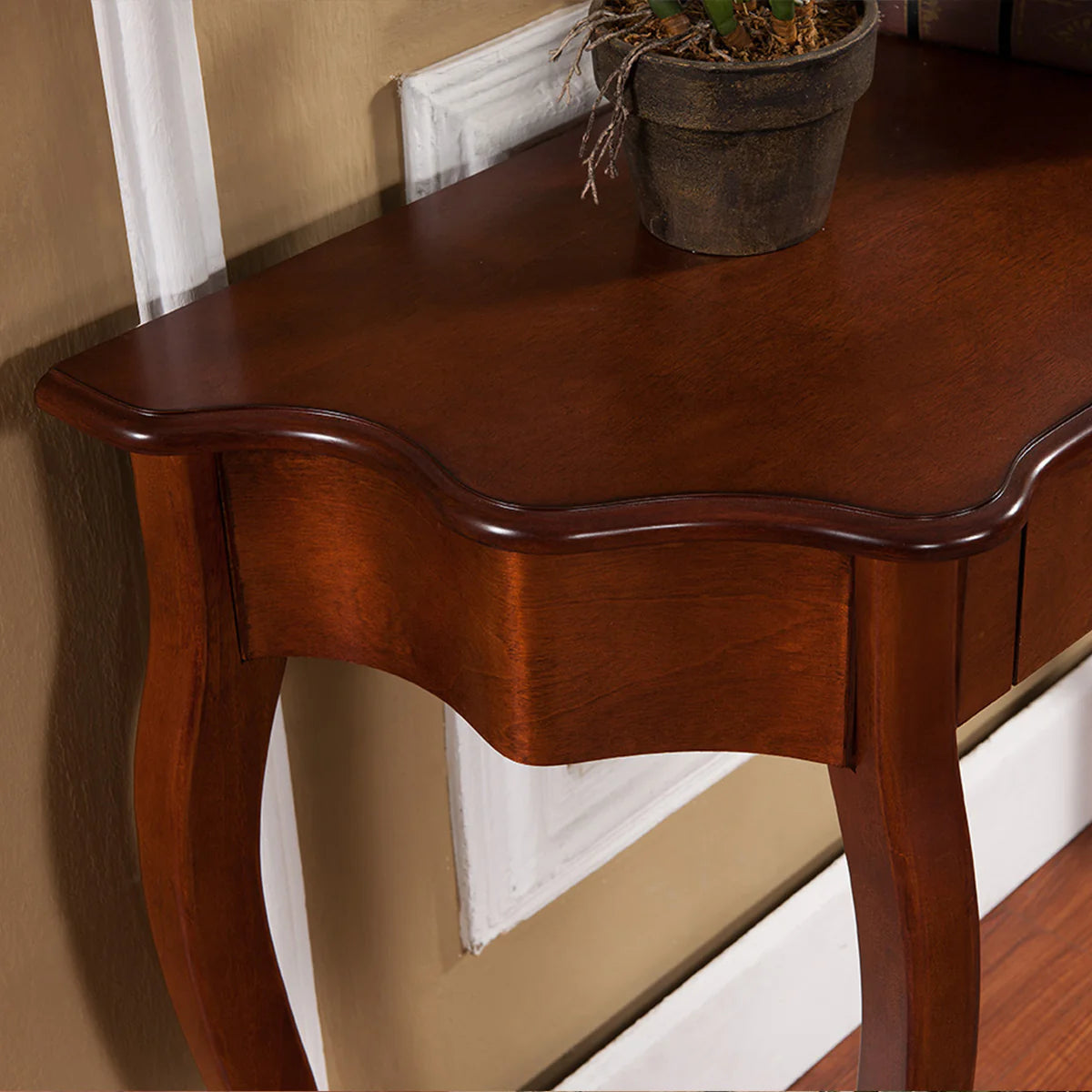 Curved Console Table - Cherry Finish by All Things Cedar Storage Benches