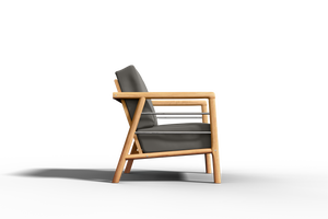 Daniele Teak Outdoor Club Chair with Sunbrella Charcoal Cushion Outdoor Chair