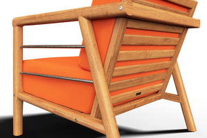 Daniele Teak Outdoor Club Chair with Sunbrella Melon Cushion Outdoor Chair