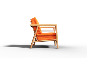 Daniele Teak Outdoor Club Chair with Sunbrella Melon Cushion Outdoor Chair